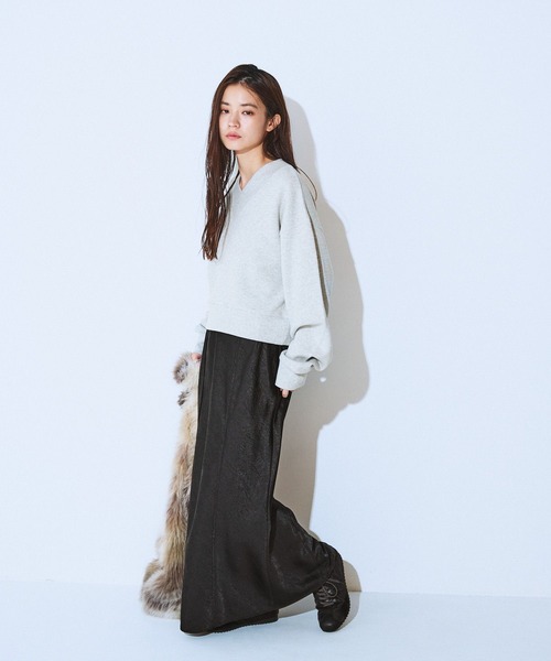 JEANASIS（ジーナシス）の「ヘビーウェイトウラケショートVプルオーバー/618564（スウェット・レディース・グレー/ブラック/ブラウン・FREE）」の13枚目の写真