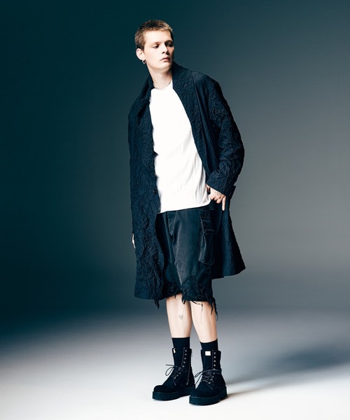glamb（グラム）の「Willow Crepe Cutsew / ウィロークレープカットソー（Tシャツ/カットソー・メンズ・ホワイト/ブラック・S/M/L）」の12枚目の写真