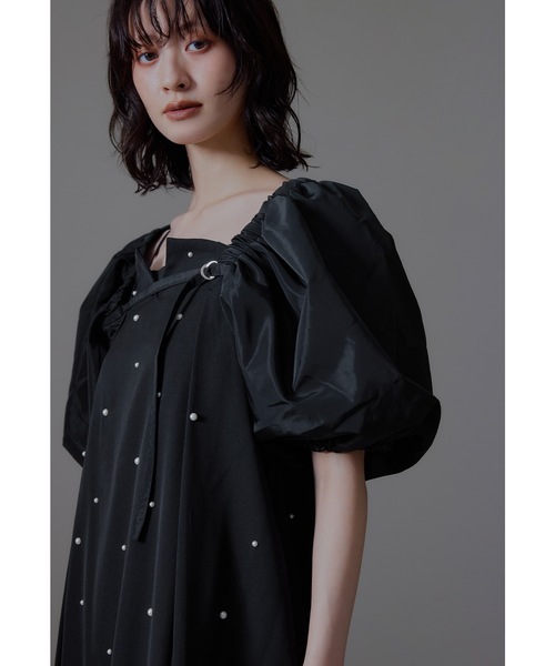 niana(ニアナ)の「オーバルフォルムパールドレス パーティードレス オケージョンドレス 結婚式 二次会 同窓会 お呼ばれワンピース(ドレス・レディース・ブラック・M/S/L)」の14枚目の写真