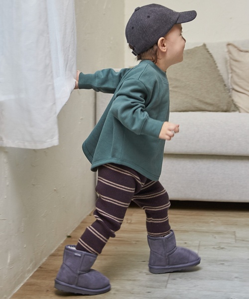 petit main(プティマイン)の「【ウォッシャブル】マルチボーダーニットレギパン(その他パンツ・キッズ・ライトブラウン/ブルー/モカ・90cm/110cm/80cm/100cm)」の4枚目の写真