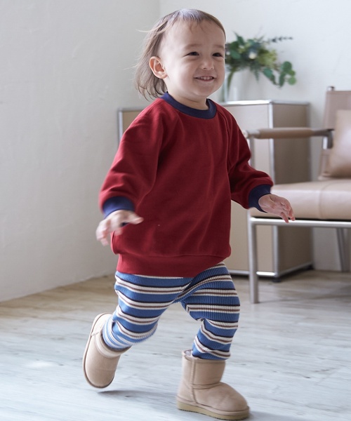 ウォッシャブル】マルチボーダーニットレギパン（その他パンツ