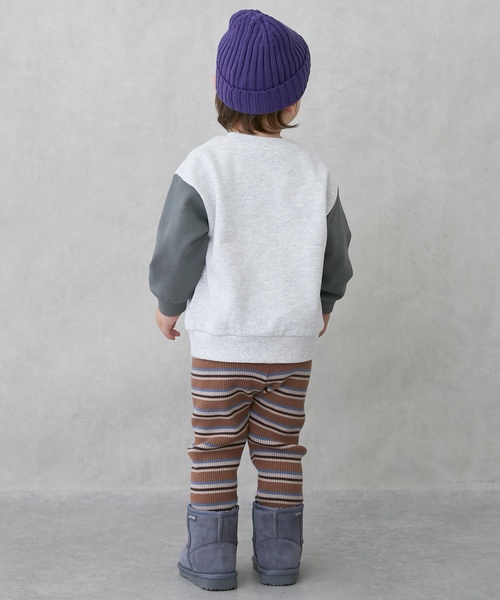 petit main(プティマイン)の「【ウォッシャブル】マルチボーダーニットレギパン(その他パンツ・キッズ・ライトブラウン/ブルー/モカ・90cm/110cm/80cm/100cm)」の11枚目の写真