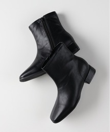 Right-on | 【HONEYSUCKLE ROSE】ローヒールブーツ (エレガント / ジッパー付き / シンプルデザイン / 脚長効果)(ブーツ)