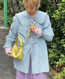 HELLO.SANFRANCISCO | 【HELLO.SANFRANCISCO/ハローサンフランシスコ】衿付きマーガレット刺繍デニムブラウス(シャツ/ブラウス)