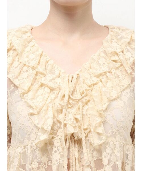 EVRIS（エヴリス）の「フロントリボンレースクロップドシャツ（シャツ/ブラウス・レディース・ブラック/ベージュ・FREE）」の19枚目の写真