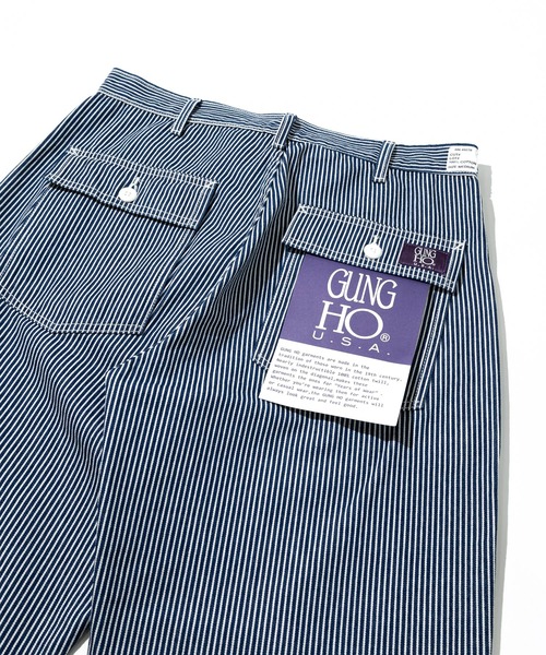 GUNG HO（ガンホー）の「GUNG HO/ ガンホー　HICKORY 4POCKETS WIDE FATIGUE TROUSER（その他パンツ・メンズ・ストライプ・MEDIUM/LARGE/X-LARGE）」の8枚目の写真