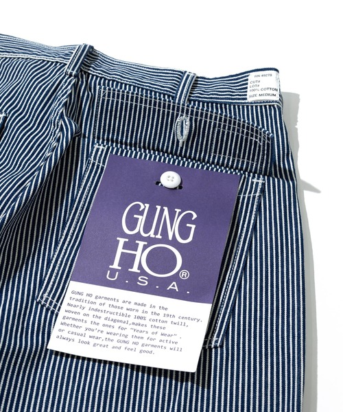 GUNG HO（ガンホー）の「GUNG HO/ ガンホー　HICKORY 4POCKETS WIDE FATIGUE TROUSER（その他パンツ・メンズ・ストライプ・MEDIUM/LARGE/X-LARGE）」の9枚目の写真