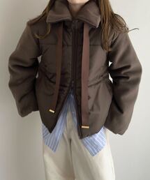 KOBE LETTUCE（コウベレタス）の「ビッグリボンスタンドカラー中綿ブルゾンコート（ダウンジャケット/コート）」