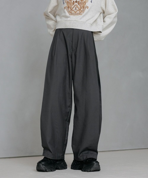 PAGEBOY（ページボーイ）の「サイドキリカエバレルパンツ（スラックス・レディース・グレー/ブラック・FREE）」の2枚目の写真