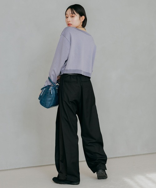 PAGEBOY（ページボーイ）の「サイドキリカエバレルパンツ（スラックス・レディース・グレー/ブラック・FREE）」の5枚目の写真