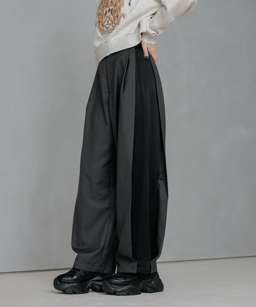 PAGEBOY（ページボーイ）の「サイドキリカエバレルパンツ（スラックス・レディース・グレー/ブラック・FREE）」の15枚目の写真
