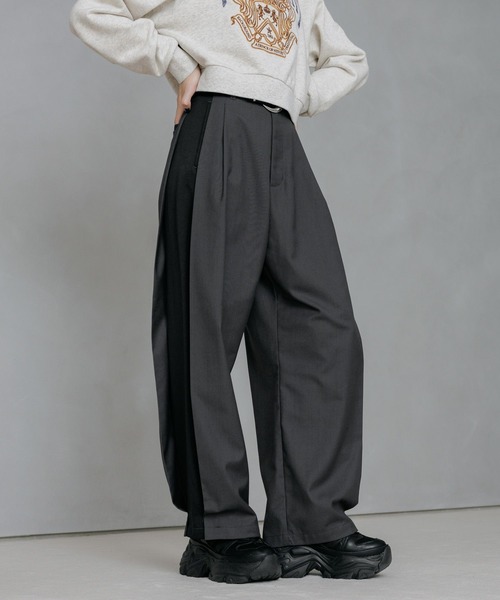 PAGEBOY（ページボーイ）の「サイドキリカエバレルパンツ（スラックス・レディース・グレー/ブラック・FREE）」の16枚目の写真