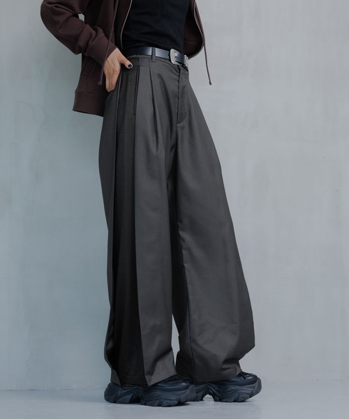 PAGEBOY（ページボーイ）の「サイドキリカエバレルパンツ（スラックス・レディース・グレー/ブラック・FREE）」の18枚目の写真