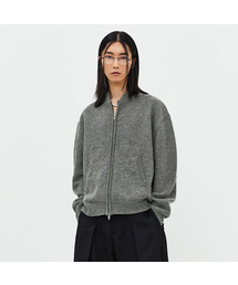 LMOOD（エルムード）の「Wales wool bomber knit zip-up melange gray（カーディガン/ボレロ）」