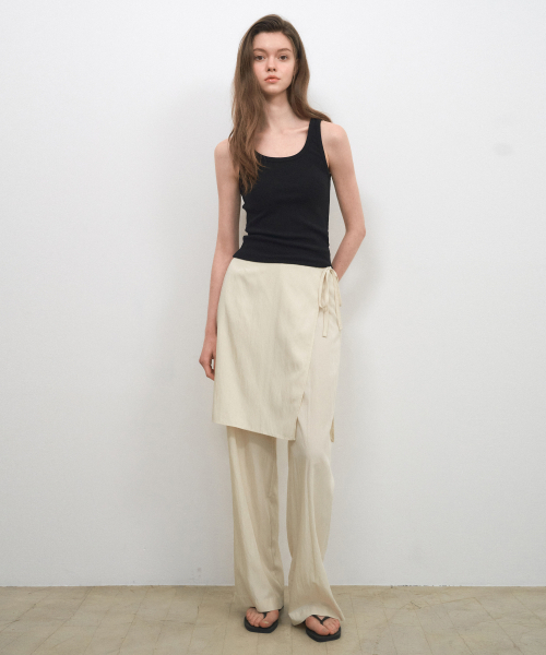 WEDNESDAYOASISFORWOMEN(ウェンズデー オアシス フォー ウーマン)の「デイジーレイヤードラップスカートパンツ_CREAM(W25-PT17)(その他パンツ・レディース・アイボリー・SMALL/MEDIUM)」の3枚目の写真