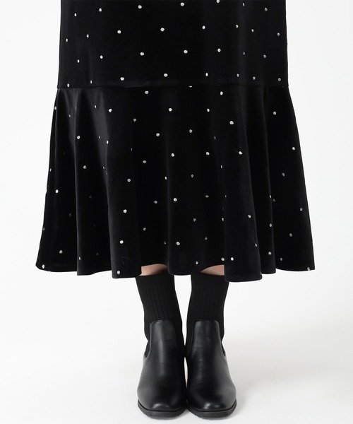 MISCH MASCH（ミッシュマッシュ）の「Vネックベロアキャミワンピース（ワンピース・レディース・ブラック/ピンク・S/M）」の16枚目の写真