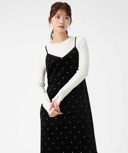 セール】2025秋冬新作 Vネックベロアキャミワンピース（ワンピース