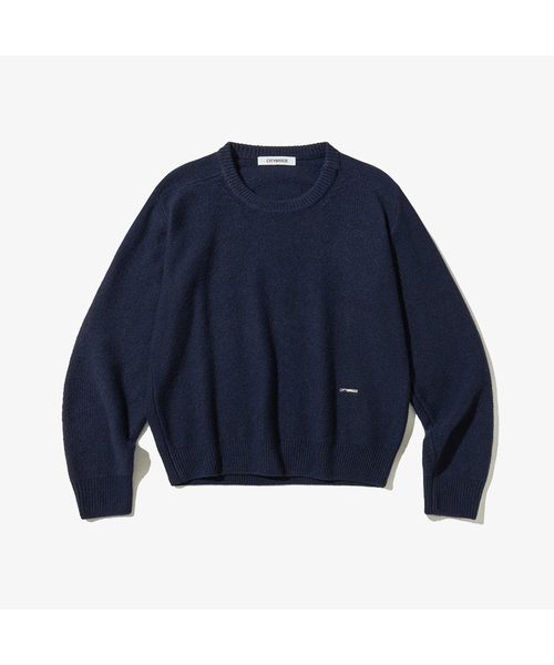 CITYBREEZE(シティブリーズ)の「ウールエッセンシャルラウンドネックニット_5COLORS(ニット/セーター・レディース・オリーブ/ブラウン/ネイビー/チャコール/Beige・SMALL/MEDIUM)」の1枚目の写真