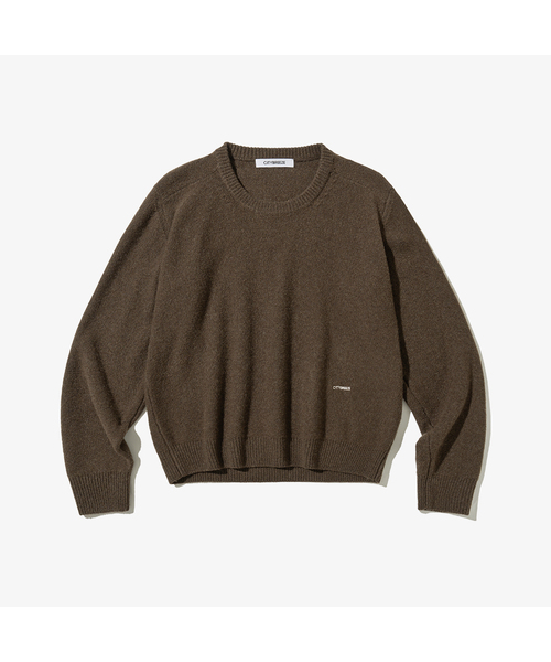 CITYBREEZE(シティブリーズ)の「ウールエッセンシャルラウンドネックニット_5COLORS(ニット/セーター・レディース・オリーブ/ブラウン/ネイビー/チャコール/Beige・SMALL/MEDIUM)」の3枚目の写真