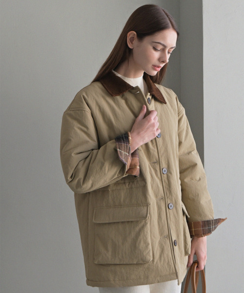 SLOWLOLLI(スローローリ)の「Boarding work padding_2 Colors(ダウンジャケット/コート・レディース・ブラック/Beige・FREE)」の3枚目の写真