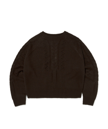 DAMAGED CABLE KNIT [BROWN]