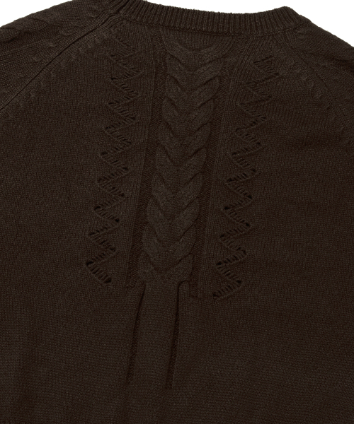 suade（スエード）の「DAMAGED CABLE KNIT [BROWN]（ニット/セーター・レディース・その他・LARGE/MEDIUM）」の7枚目の写真