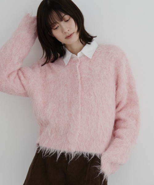 Auntie Rosa(アンティローザ)の「【KICO direction item】ミックスシャギーニットカーディガン(カーディガン/ボレロ・レディース・ブルー/ピンク・FREE)」の3枚目の写真