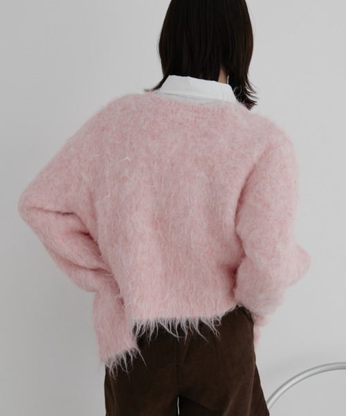 Auntie Rosa(アンティローザ)の「【KICO direction item】ミックスシャギーニットカーディガン(カーディガン/ボレロ・レディース・ブルー/ピンク・FREE)」の7枚目の写真