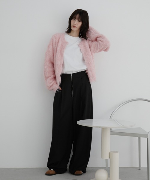 Auntie Rosa(アンティローザ)の「【KICO direction item】ミックスシャギーニットカーディガン(カーディガン/ボレロ・レディース・ブルー/ピンク・FREE)」の14枚目の写真