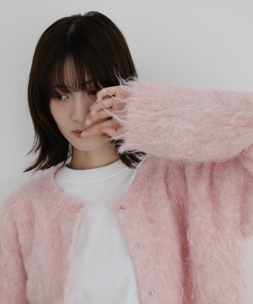 Auntie Rosa(アンティローザ)の「【KICO direction item】ミックスシャギーニットカーディガン(カーディガン/ボレロ・レディース・ブルー/ピンク・FREE)」の12枚目の写真