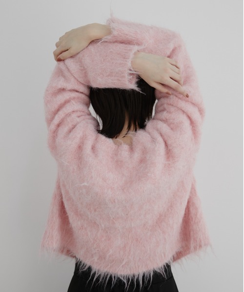 Auntie Rosa(アンティローザ)の「【KICO direction item】ミックスシャギーニットカーディガン(カーディガン/ボレロ・レディース・ブルー/ピンク・FREE)」の13枚目の写真