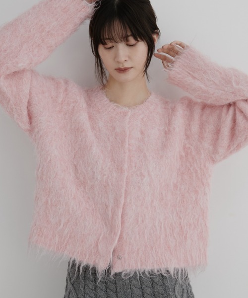 Auntie Rosa(アンティローザ)の「【KICO direction item】ミックスシャギーニットカーディガン(カーディガン/ボレロ・レディース・ブルー/ピンク・FREE)」の18枚目の写真