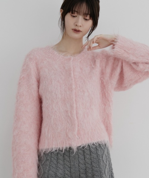 Auntie Rosa(アンティローザ)の「【KICO direction item】ミックスシャギーニットカーディガン(カーディガン/ボレロ・レディース・ブルー/ピンク・FREE)」の19枚目の写真