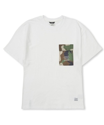 カモフラージュポケットセミオーバーサイズTシャツ ホワイト