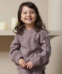 petit main（プティマイン）の「【リンク】ハートケーブルニット（ニット/セーター）」