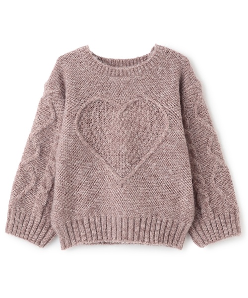 petit main（プティマイン）の「【リンク】ハートケーブルニット（ニット/セーター・キッズ・アイボリー/トップグレー/モカ・S(80-90cm)/M(100-110cm)/L(120-130cm)）」の13枚目の写真