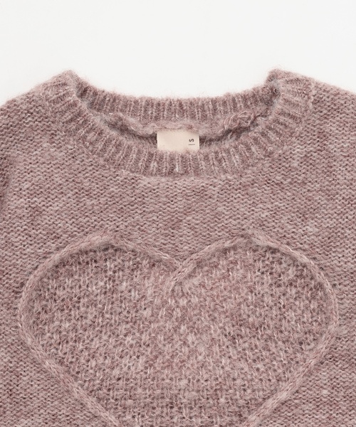 petit main（プティマイン）の「【リンク】ハートケーブルニット（ニット/セーター・キッズ・アイボリー/トップグレー/モカ・S(80-90cm)/M(100-110cm)/L(120-130cm)）」の11枚目の写真