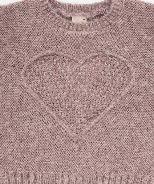 petit main（プティマイン）の「【リンク】ハートケーブルニット（ニット/セーター・キッズ・アイボリー/トップグレー/モカ・S(80-90cm)/M(100-110cm)/L(120-130cm)）」の10枚目の写真