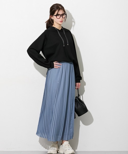 slattgir(スラットジール)の「高身長 シフォンプリーツロングスカート(トールサイズ)(スカート・レディース・ブラック/グレー/ブラック系その他・TM/TL/TLL/T3L/T4L/T5L)」の20枚目の写真