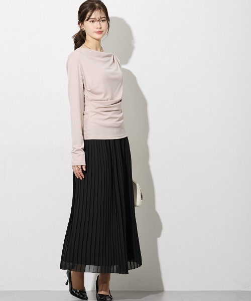 slattgir(スラットジール)の「高身長 シフォンプリーツロングスカート(トールサイズ)(スカート・レディース・ブラック/グレー/ブラック系その他・TM/TL/TLL/T3L/T4L/T5L)」の4枚目の写真