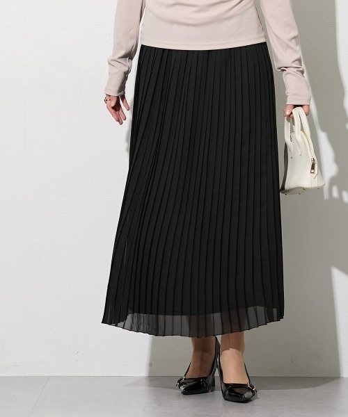 slattgir(スラットジール)の「高身長 シフォンプリーツロングスカート(トールサイズ)(スカート・レディース・ブラック/グレー/ブラック系その他・TM/TL/TLL/T3L/T4L/T5L)」の5枚目の写真