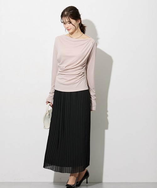 slattgir(スラットジール)の「高身長 シフォンプリーツロングスカート(トールサイズ)(スカート・レディース・ブラック/グレー/ブラック系その他・TM/TL/TLL/T3L/T4L/T5L)」の6枚目の写真