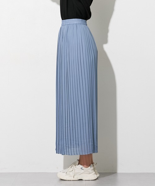 slattgir（スラットジール）の「高身長 シフォンプリーツロング