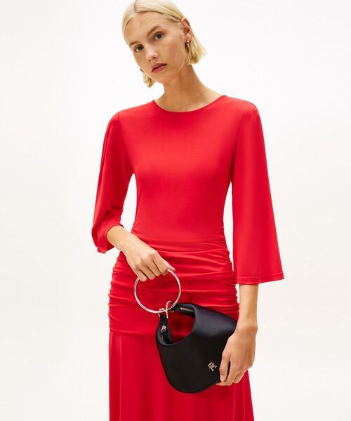 TOMMY HILFIGER（トミーヒルフィガー）の「ブライトブレスレットホーボーサテンバッグ（ショルダーバッグ・レディース・ブラック・FREE）」の5枚目の写真