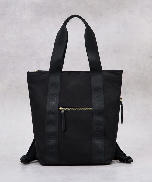 LANVIN en Bleu（ランバンオンブルー）の「ロゴテープ2wayリュック（バックパック/リュック・レディース・ベージュ/ブラック・FREE）」の3枚目の写真