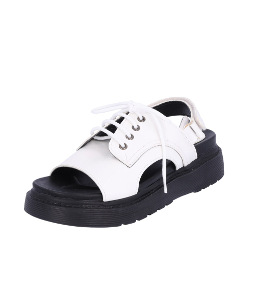 SHOEHI(シューハイ)の「フレイヤレースアップベルクロサンダル(5Colors)_S0545(サンダル・レディース・ホワイト/ブラック/シルバー/ブラック系その他/ベージュ系その他・22.5cm/23cm/23.5cm/24cm/24.5cm/25cm)」の12枚目の写真
