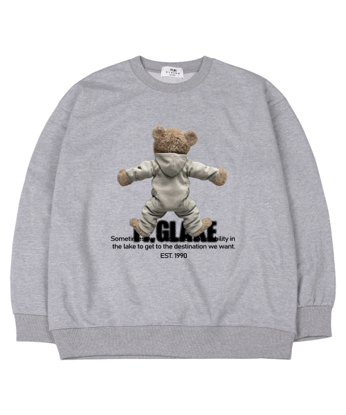 TI.GLAKE(ティーグレイク)の「ベアフードオーバーサイズスウェットTシャツグレー(スウェット・レディース・その他・MEDIUM/LARGE/X-LARGE/XX-LARGE)」の1枚目の写真