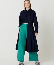 the studio k（ ）の「ショートシャツレイヤードスリムロングワンピース（ネイビー）（ワンピース）」