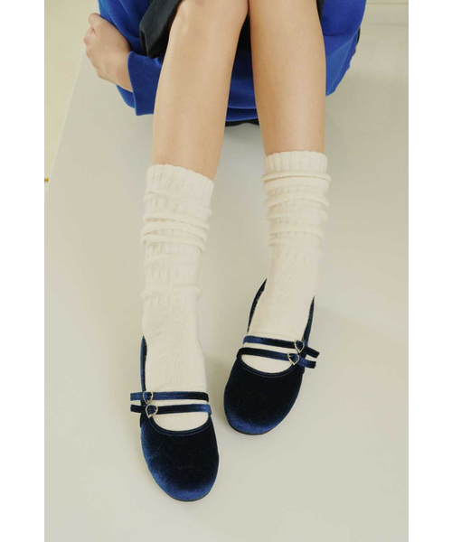 Heart Two strap Maryjane - Velvet Blue