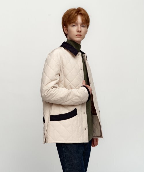 SOLEW(ソル)の「コーデュロイキルティングジャンパー_アイボリー(ダウンジャケット/コート・メンズ・その他・SMALL/MEDIUM/LARGE/X-LARGE)」の2枚目の写真